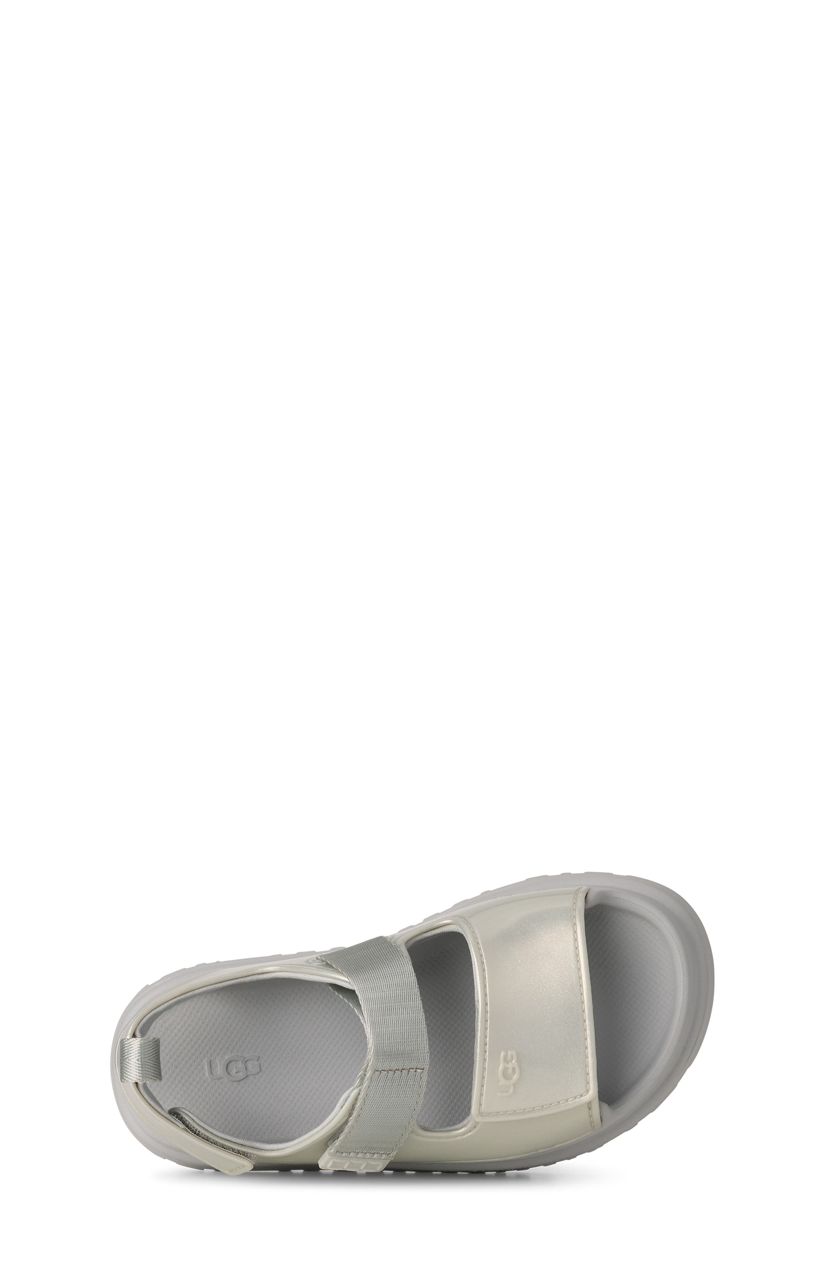 UGG<sup>®</sup> Kids' Goldenglow Glossy Sparkles Water Friendly Sandal, Alternate, color, Silver