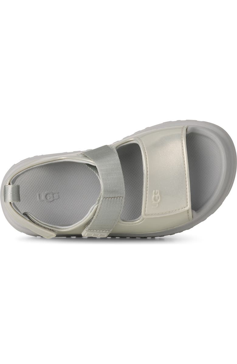 UGG<sup>®</sup> Kids' Goldenglow Glossy Sparkles Water Friendly Sandal, Alternate, color, Silver