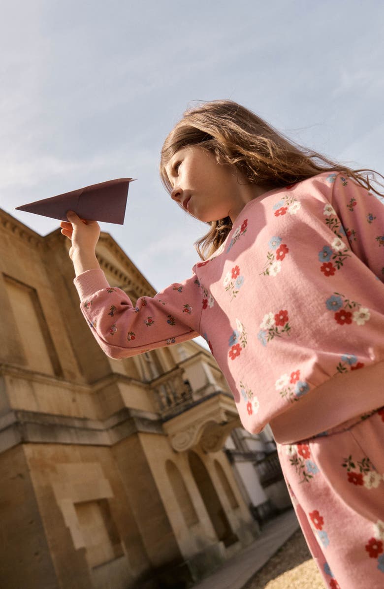 Mini Boden Kids' Floral Print Cotton Sweatshirt, Alternate, color, Hotchpotch Floral