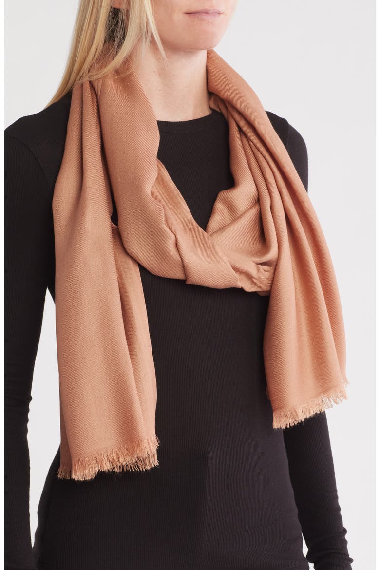 Modal Cashmere Twill Wrap Scarf, Main, color, TAN MACCHIATO