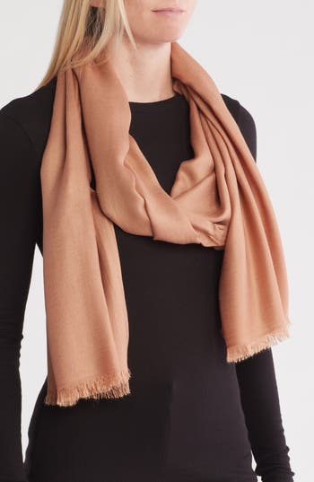 Nordstrom Rack Twill Wrap Scarf In Tan Macchiato