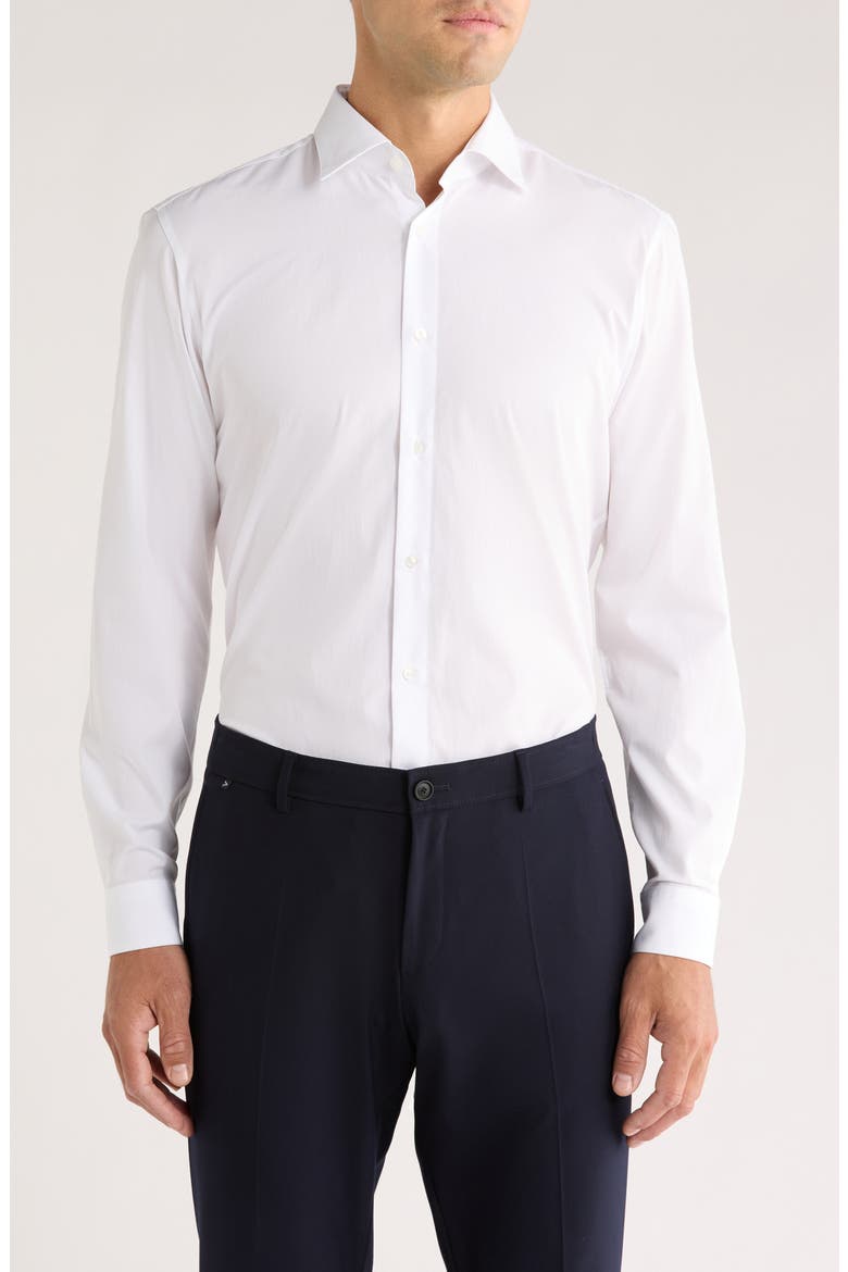Valerio Modern Fit Cotton Dress Shirt, Main, color, OPEN WHITE