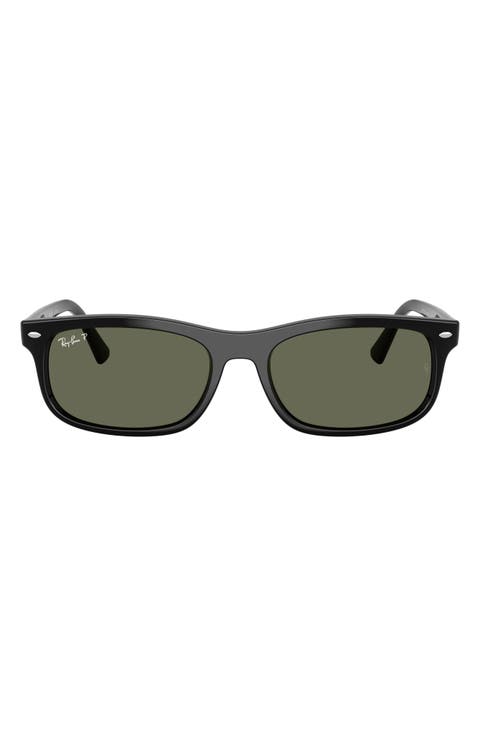 60mm Polarized Rectangular Sunglasses