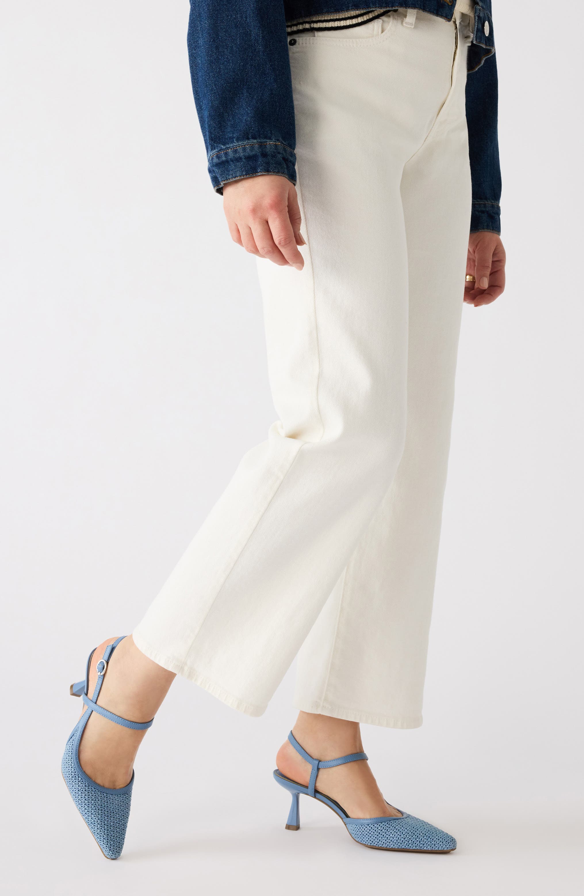 Anne Klein Cosmo Ankle Strap Pump, Alternate, color, Blue Raffia