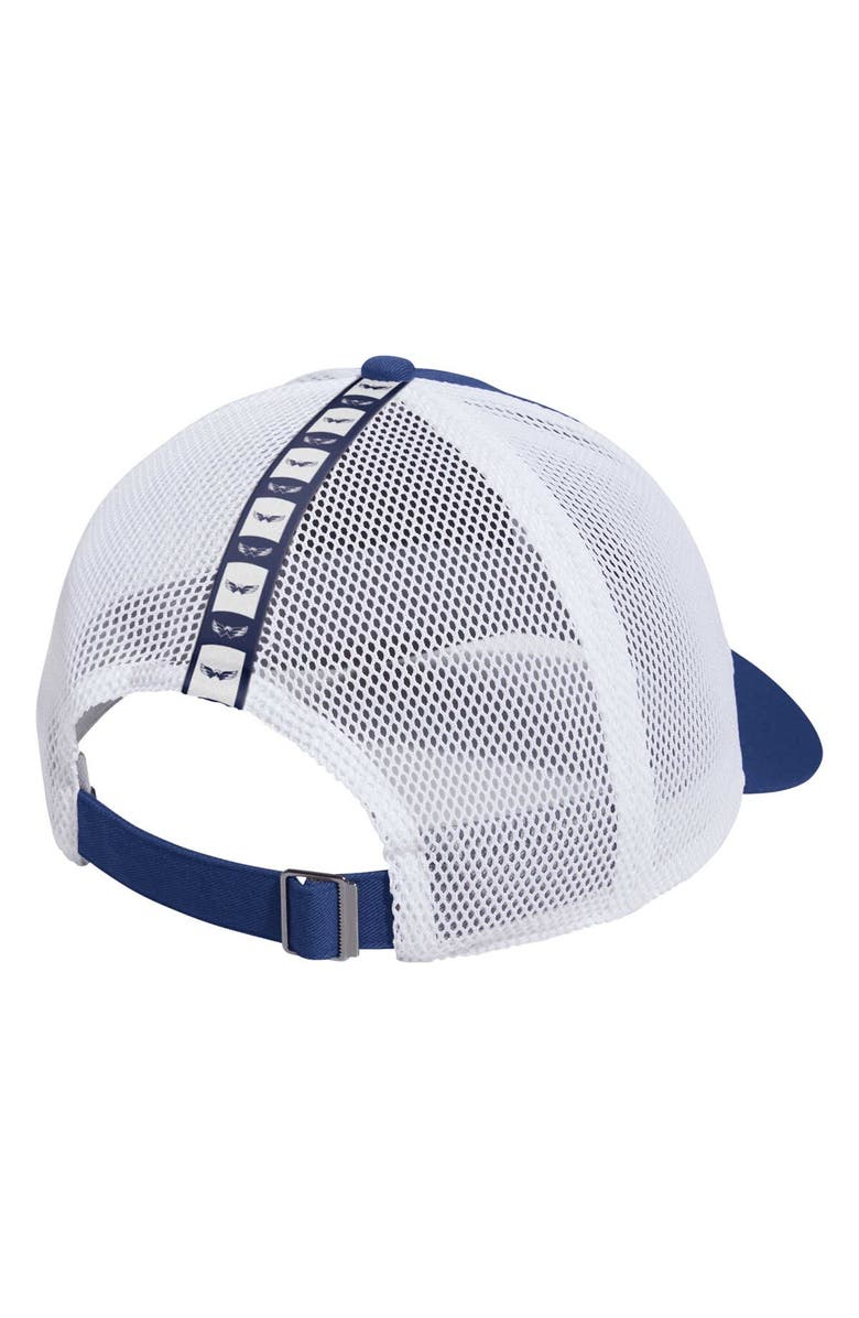 adidas Men's adidas Navy/White Washington Capitals Cross Sticks Trucker Adjustable Hat, Alternate, color, 