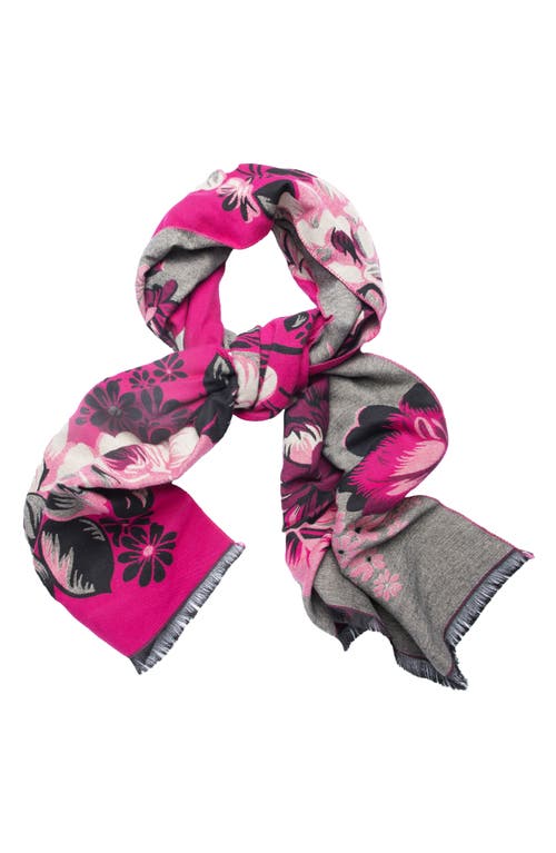 Saachi Floral Reversible Scarf In Pink