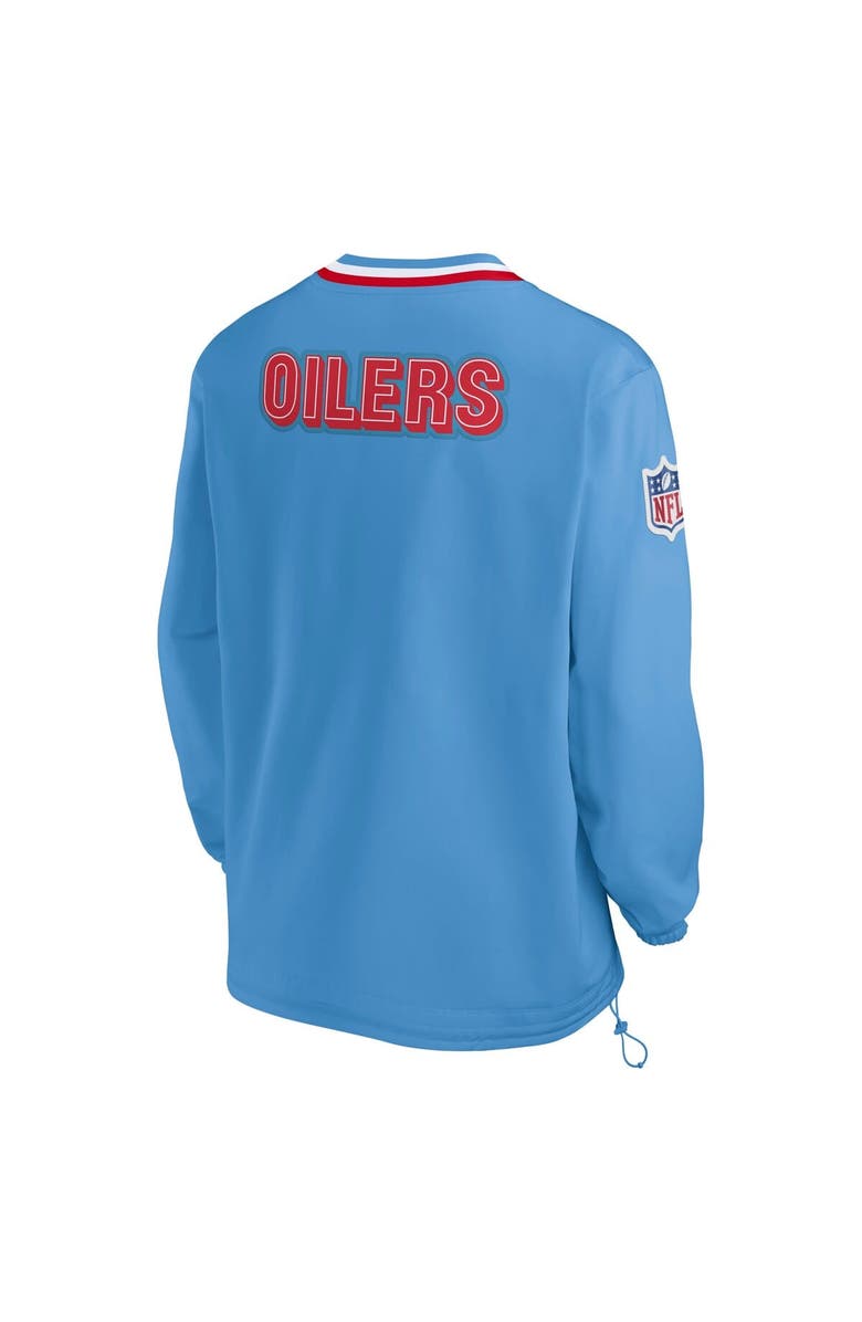 Nike Men's Nike  Light Blue Houston Oilers Gridiron Classics Sideline V-Neck Pullover Windshirt, Alternate, color, Light Blue