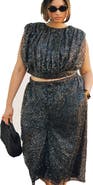 ELOQUII Sequin Pull On Wide Leg Culotte