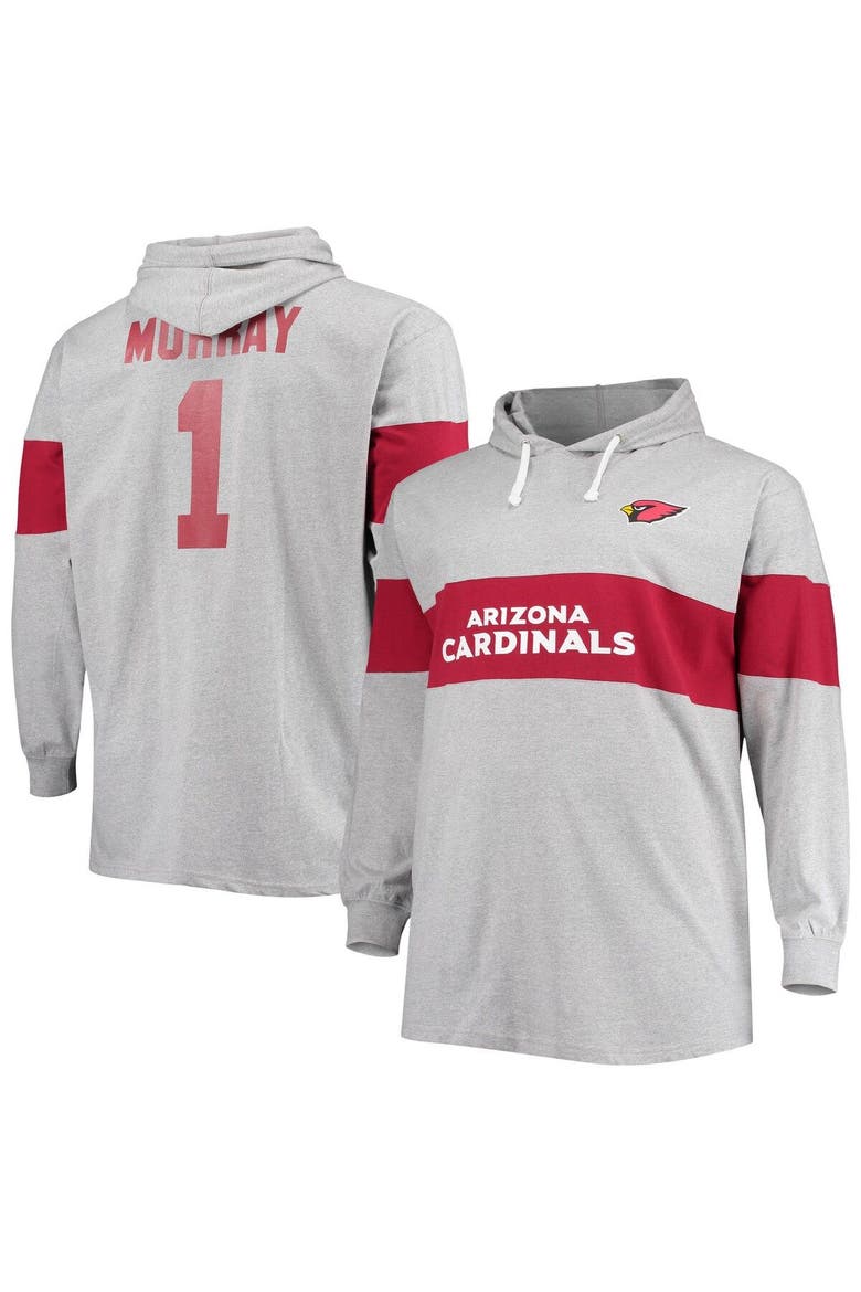 Men's Fanatics Branded Kyler Murray Heathered Gray Arizona Cardinals Big & Tall Player Name & Number Pullover Hoodie, Main, color, Heather Gray
