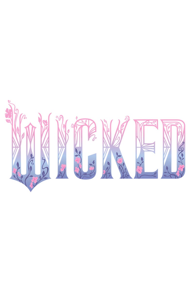 Wicked: For Good Boy's Wicked For Good Floral Pink and Purple Logo  Graphic T-Shirt, Alternate, color, White