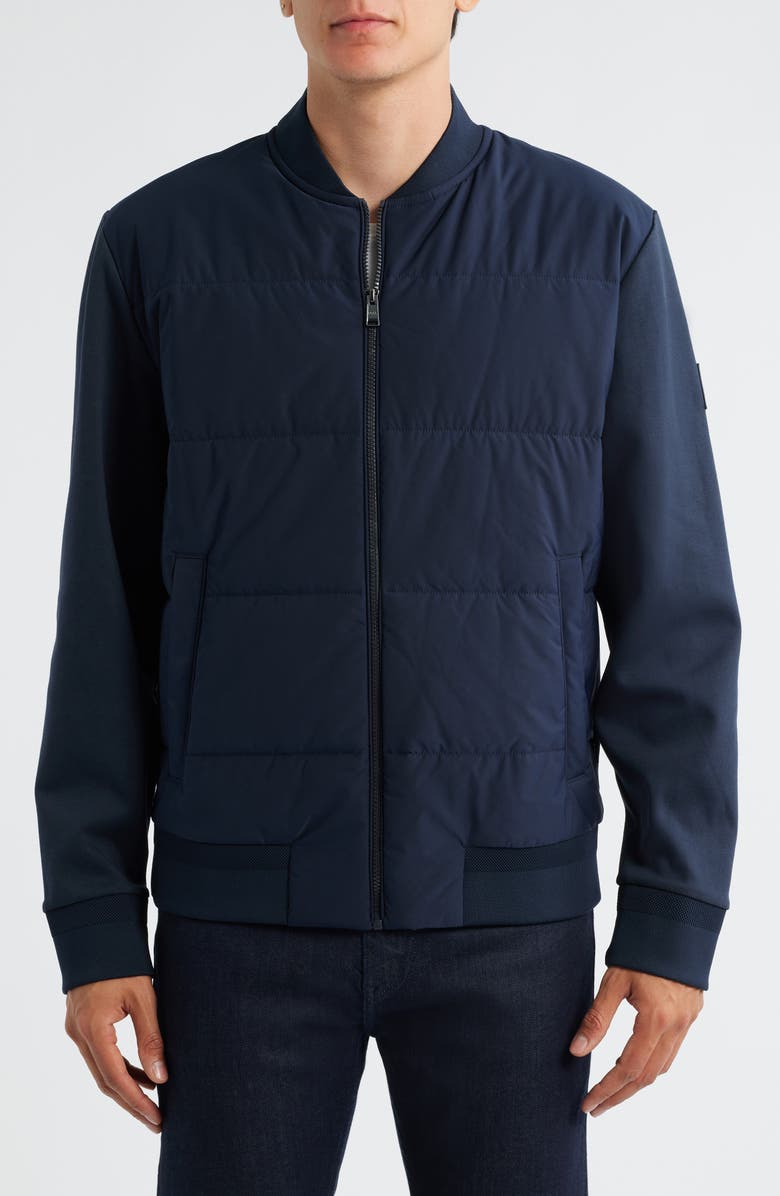BOSS Skiles Padded Bomber Jacket, Alternate, color, Dark Blue