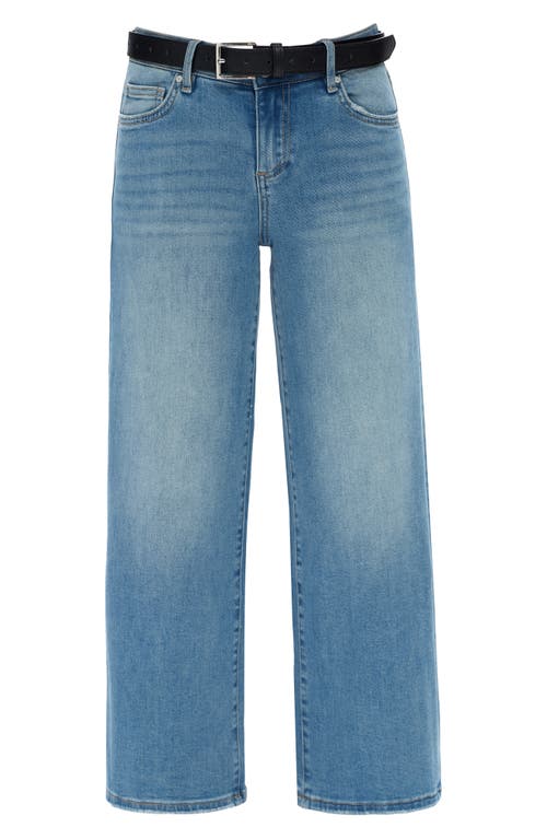 Bayeas High Waist Raw Hem Ankle Straight Leg Jeans In Blue