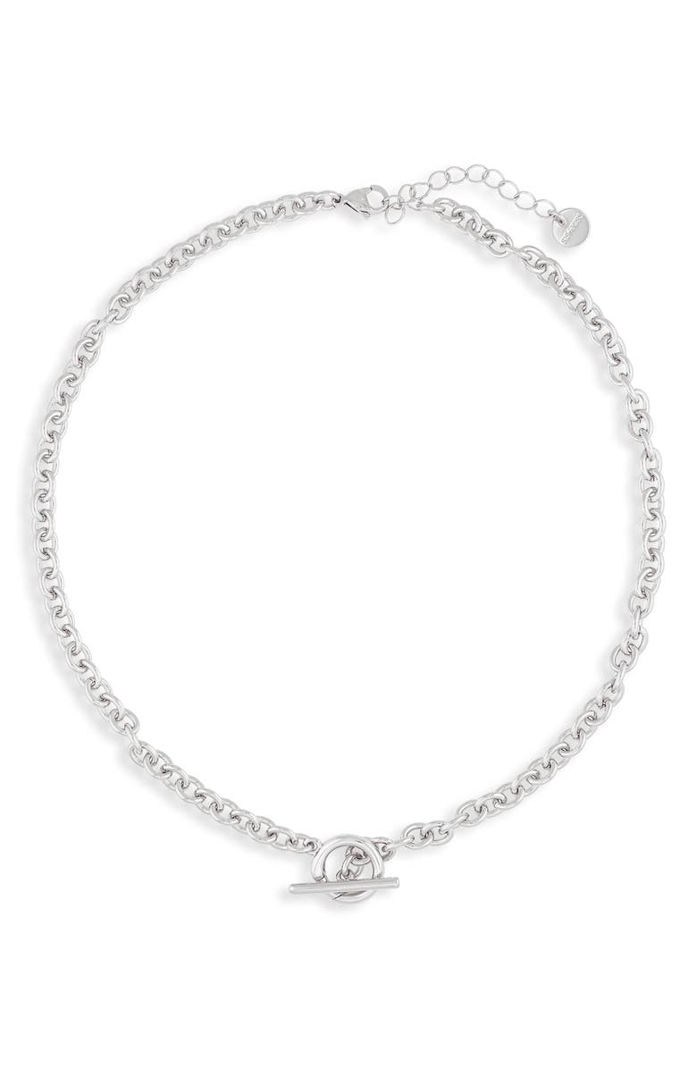 THE SIS KISS Gallery Charm Necklace, Main, color, Silver