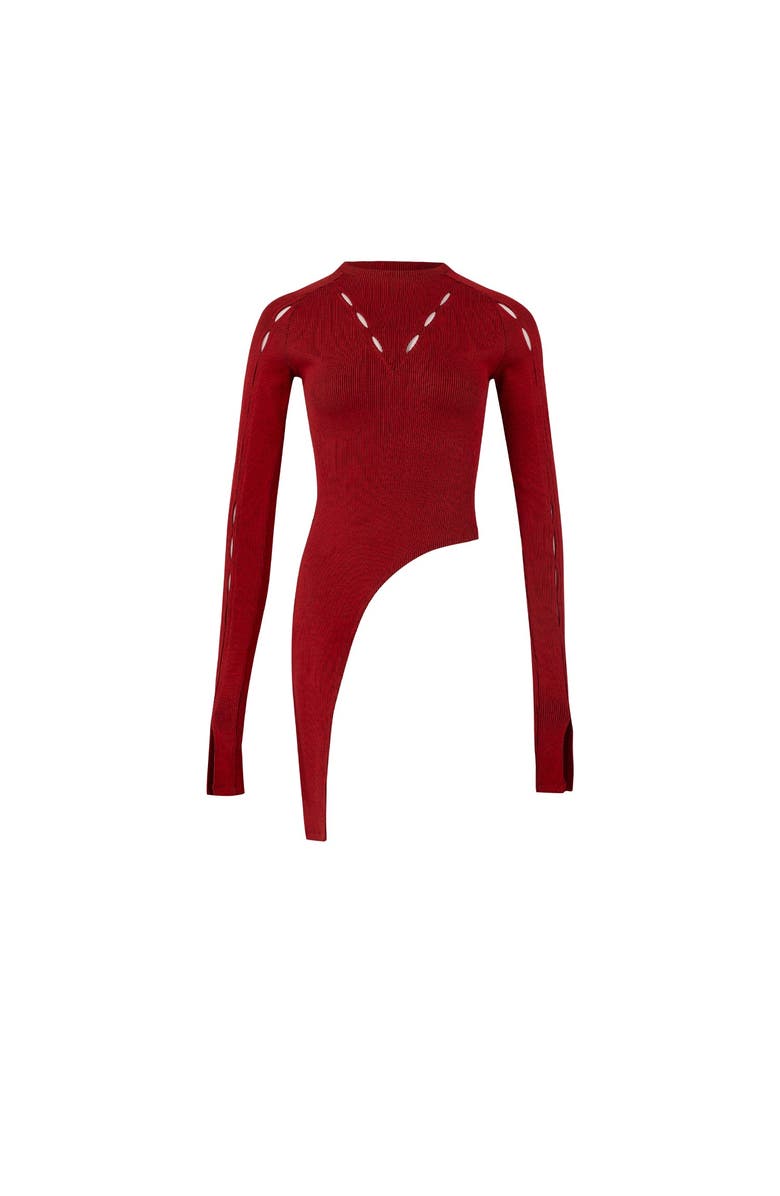 PCFG Your *Itch 2 Tones Rib Long Sleeve Top, Alternate, color, Red