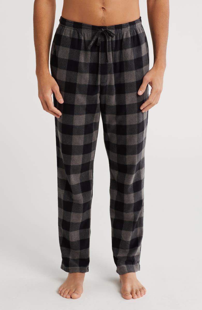 Perry Ellis Fleece Buffalo Plaid Pajama Pants, Main, color, 