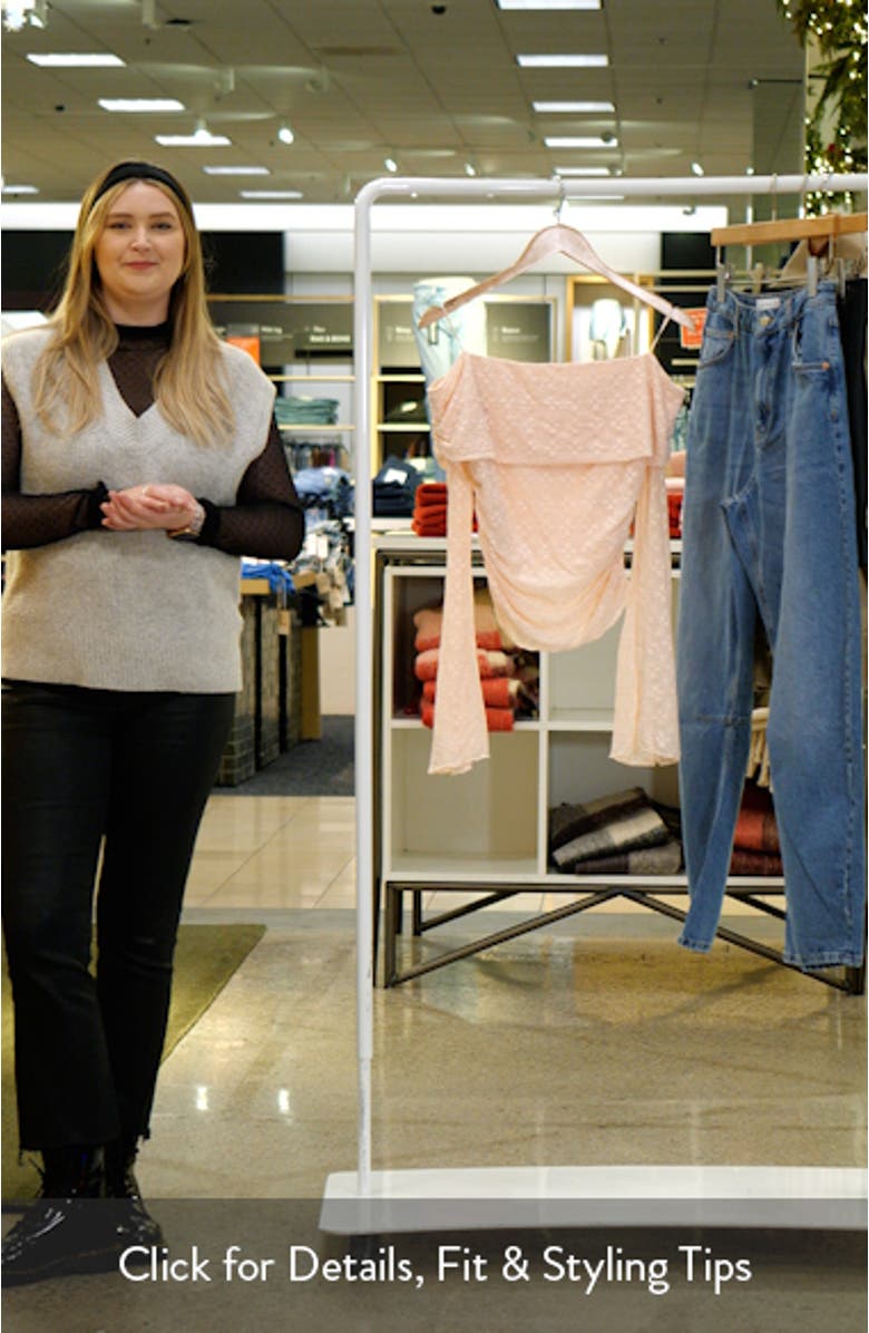 Lace Side Ruched Off the Shoulder Top, sales video thumbnail