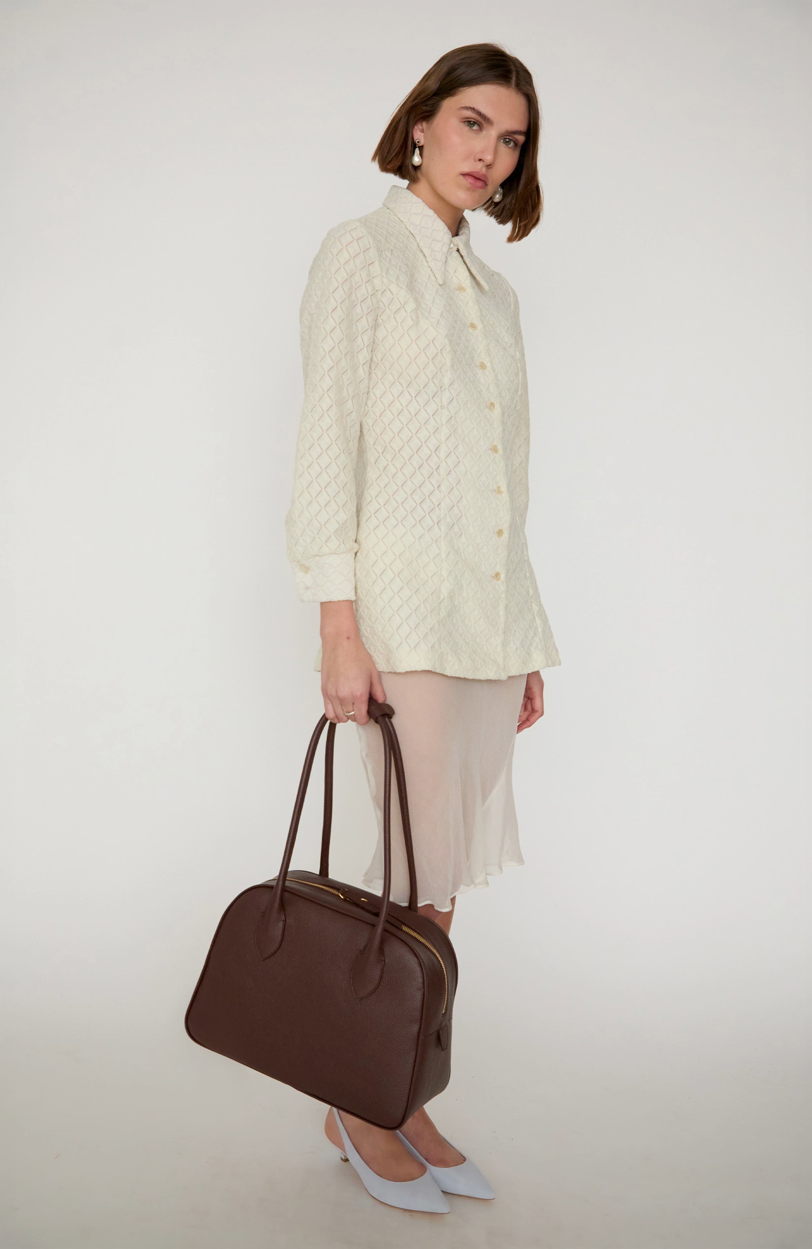Leather Autostrada Tote Bag, Alternate, color, Brown
