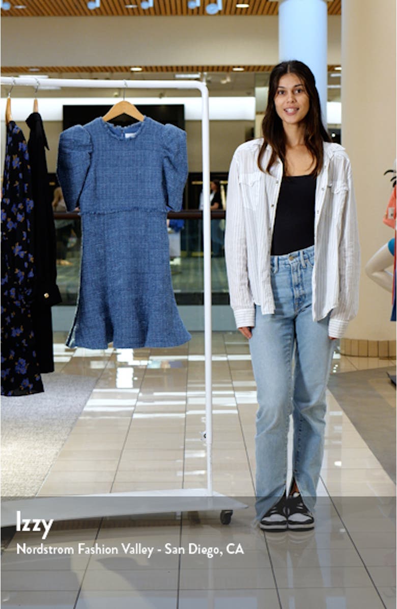 Alia Puff Sleeve Tweed Dress, sales video thumbnail