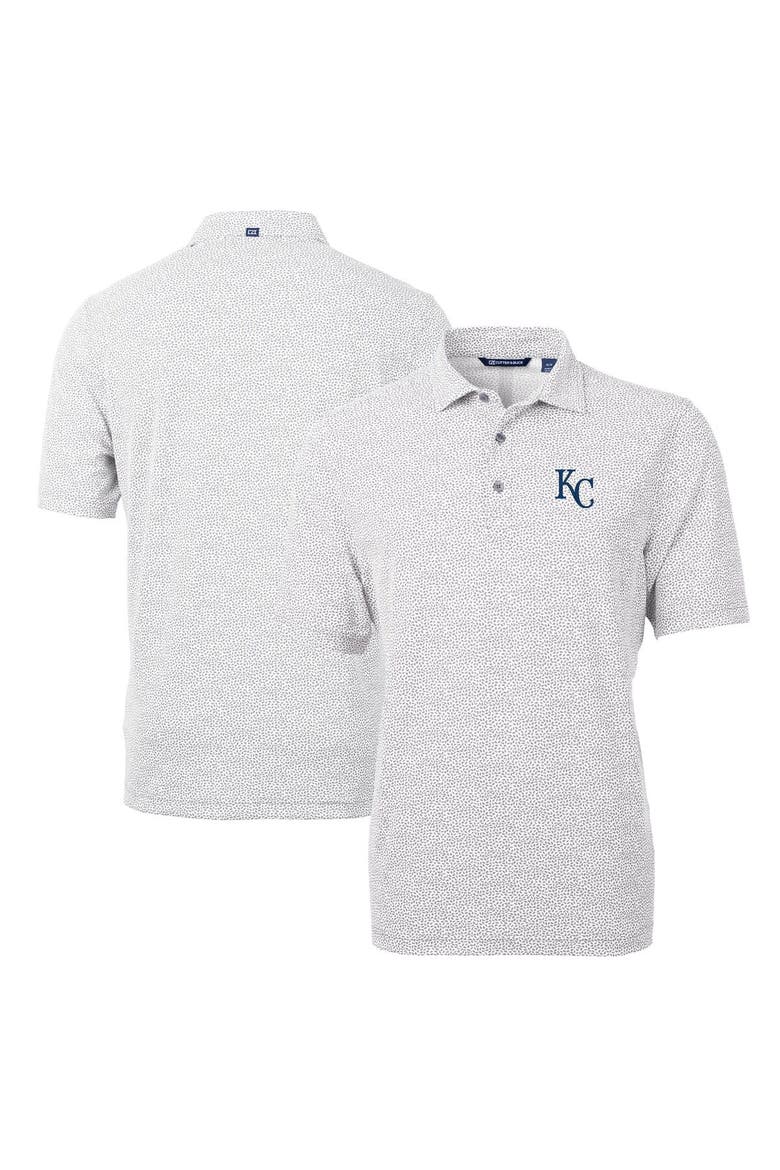Men's Cutter & Buck Gray Kansas City Royals Virtue Eco Pique Botanical Print Recycled Polo, Main, color, Gray