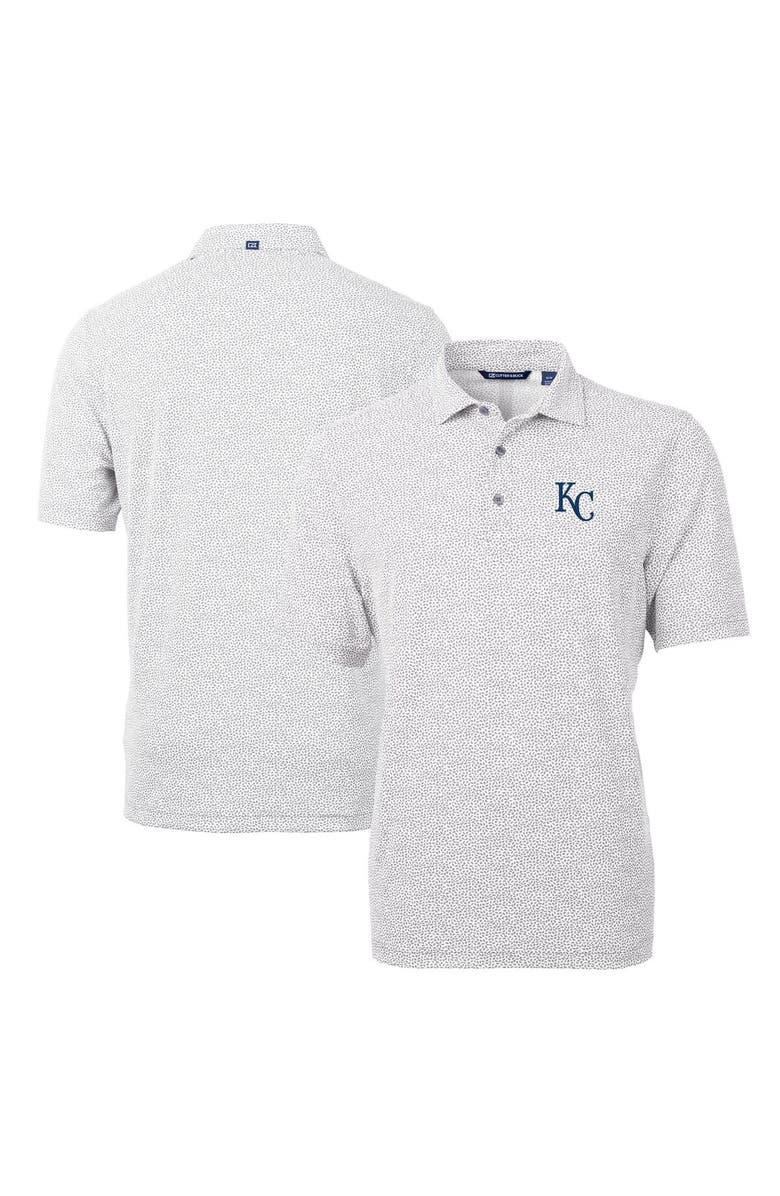 Cutter & Buck Men's Cutter & Buck Gray Kansas City Royals Virtue Eco Pique Botanical Print Recycled Polo, Main, color, 