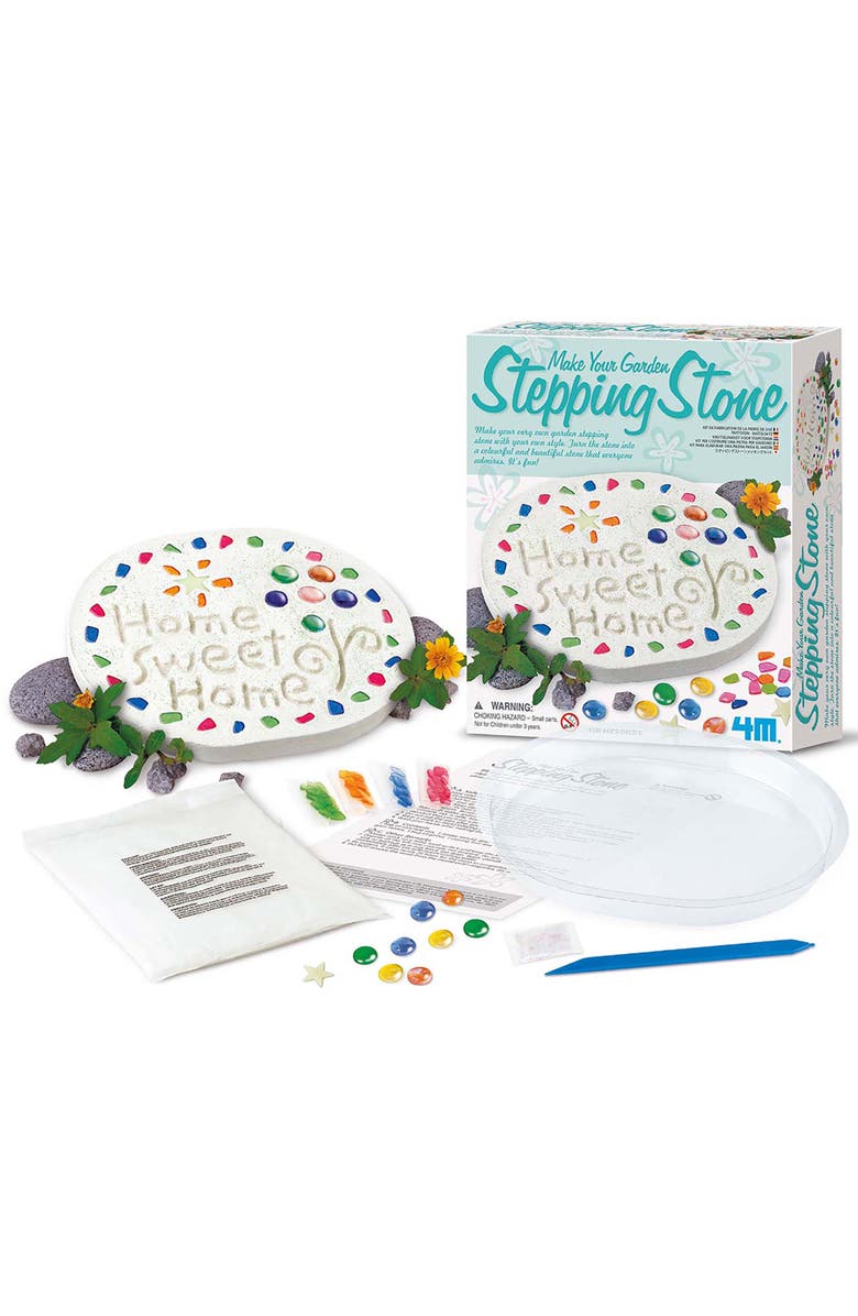 4M Make Your Garden Stepping Stone Ceramic Yard Decor Kit, Alternate, color, Multicolored