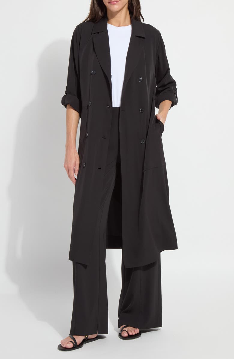Lysse Ellison Convertible Trench Dress, Alternate, color, Black