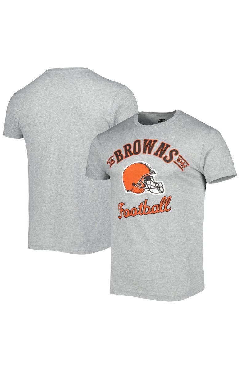 STARTER Men's Starter Heathered Gray Cleveland Browns Prime Time T-Shirt, Main, color, 