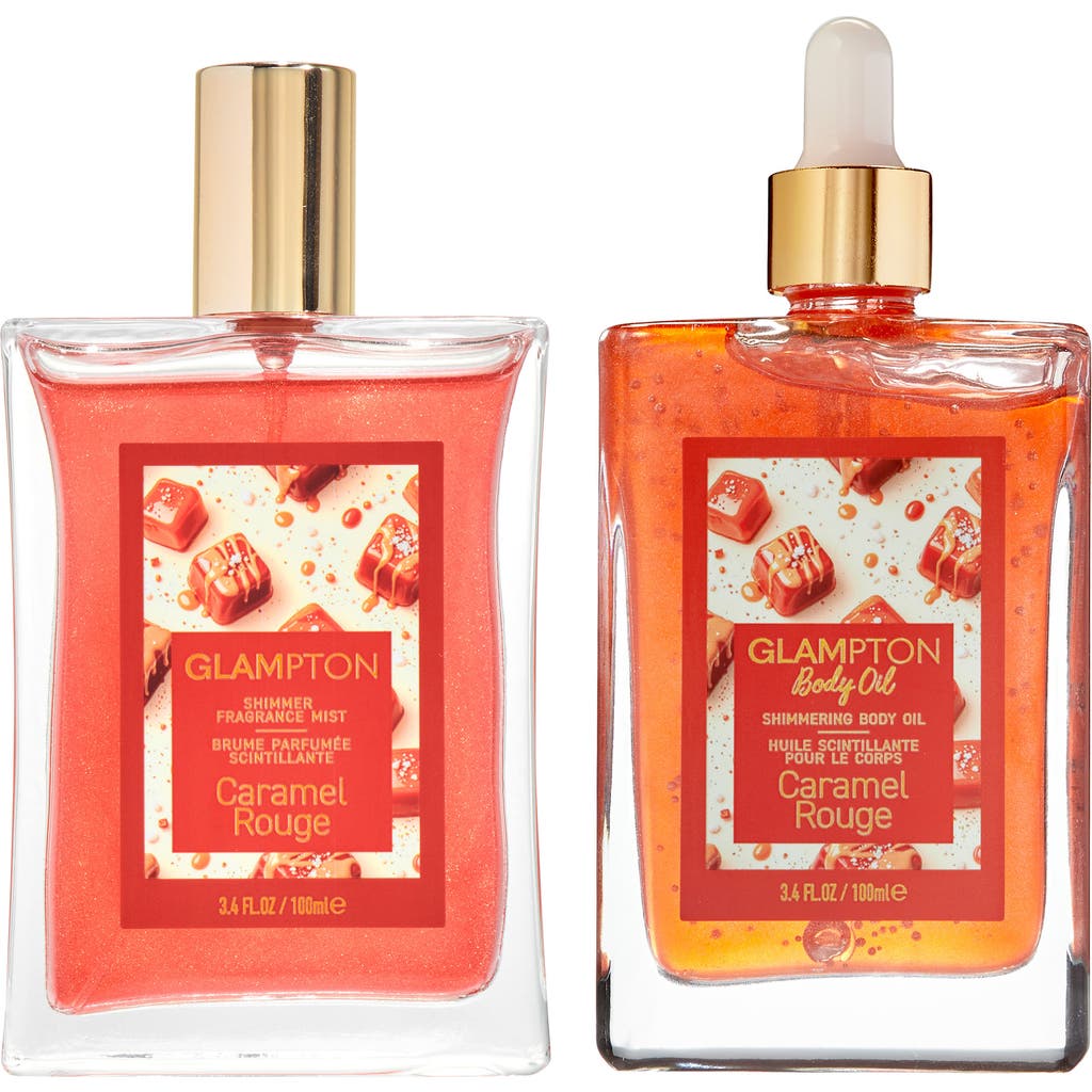 Glampton Caramel Rouge Fragrance & Body Oil Set In Transparent