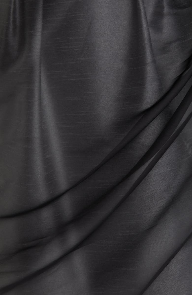 Nordstrom Satin Border Silk Chiffon Scarf, Alternate, color, Black