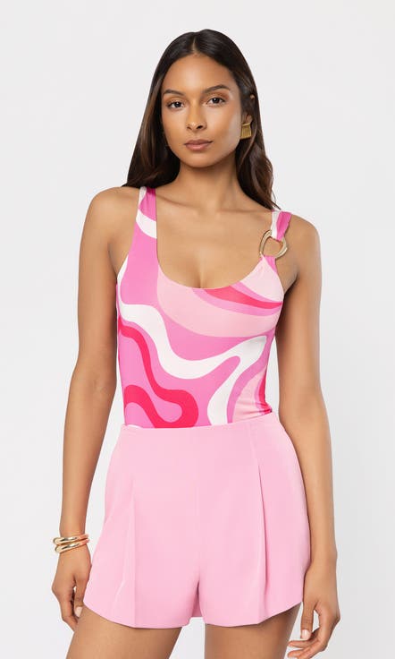 Marius Geometric Sheen Jersey Bodysuit