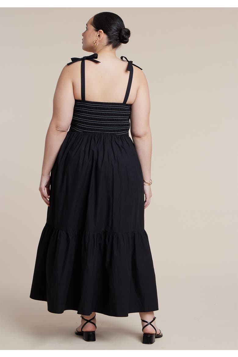 Smocked Bodice Maxi Dress, Alternate, color, BLACK ONYX