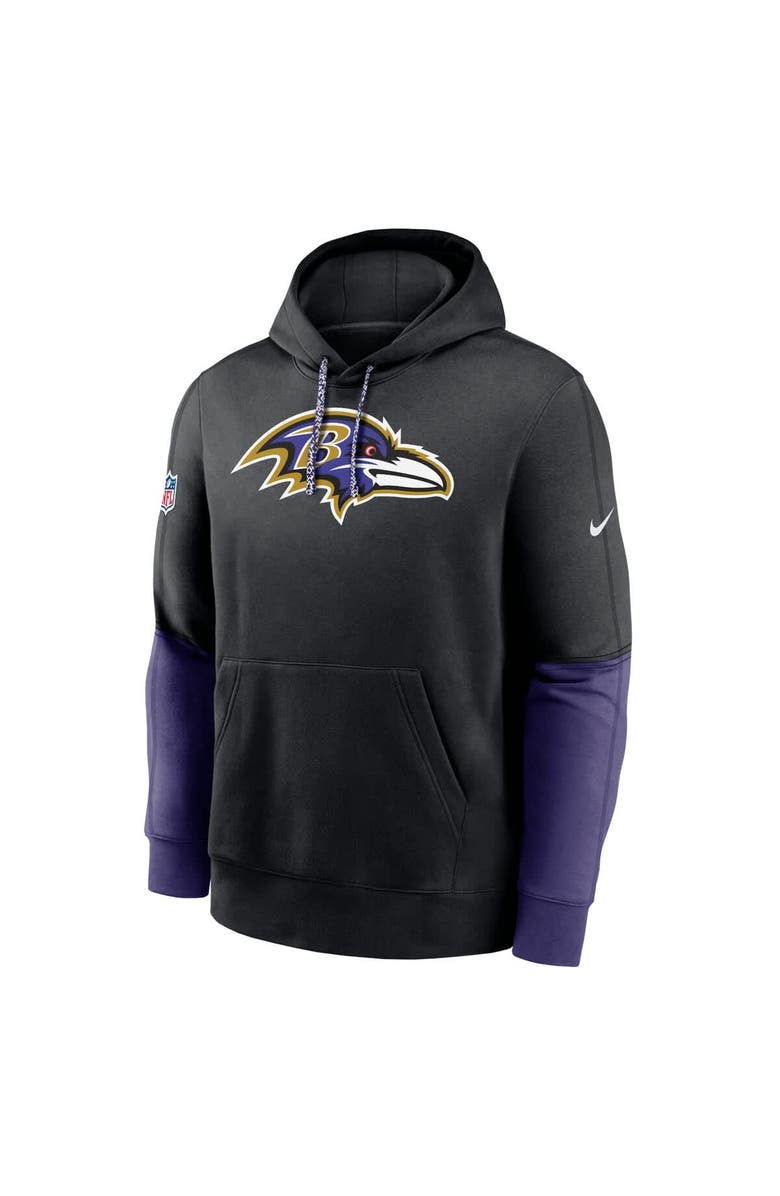 Nike Men's Nike Black Baltimore Ravens 2024 Sideline Club Pullover Hoodie, Alternate, color,