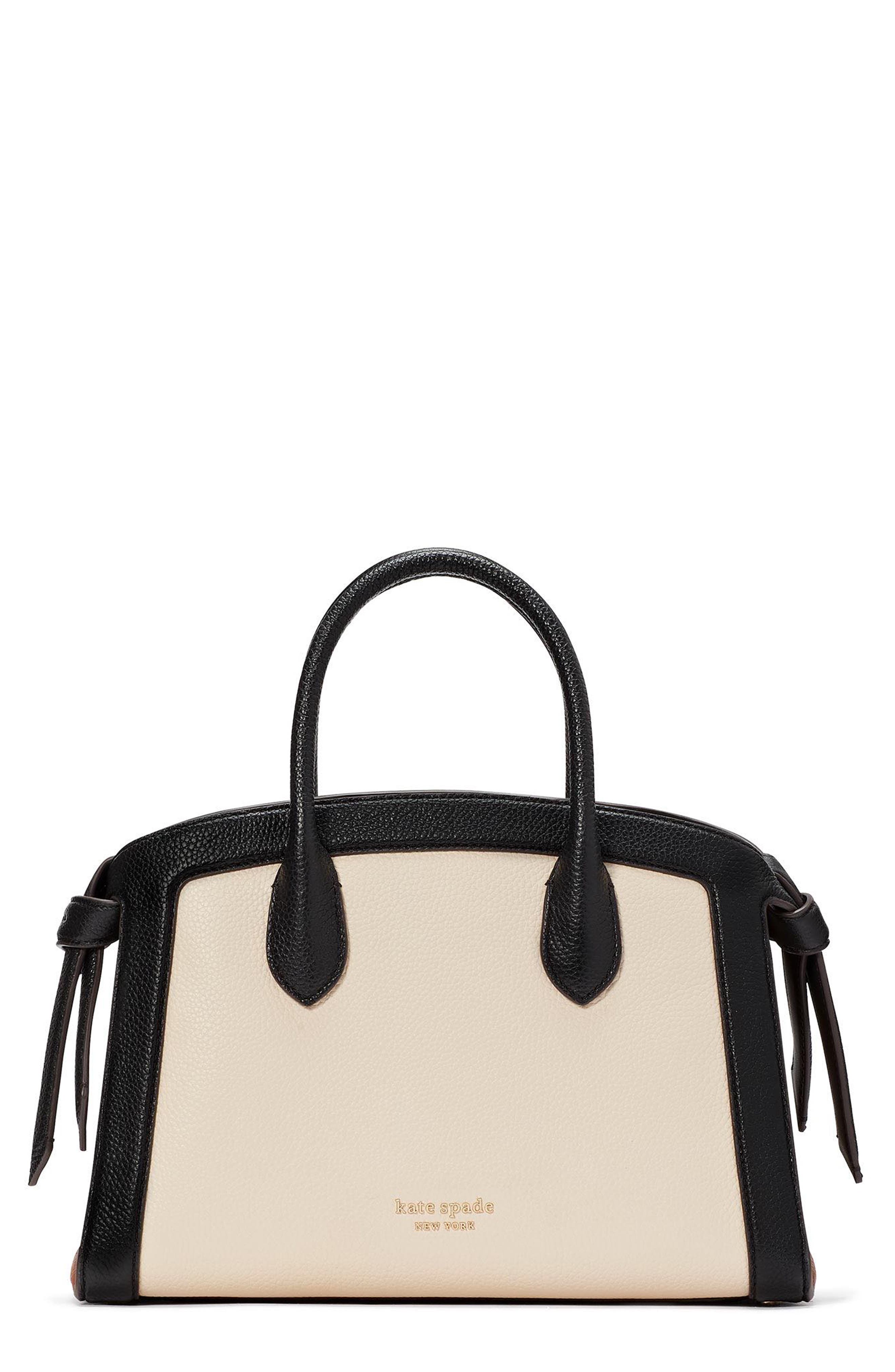 medium knott colorblock leather satchel, Main, color, ALLSPICE CAKE MULTI