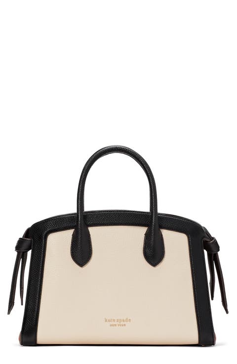 medium knott colorblock leather satchel