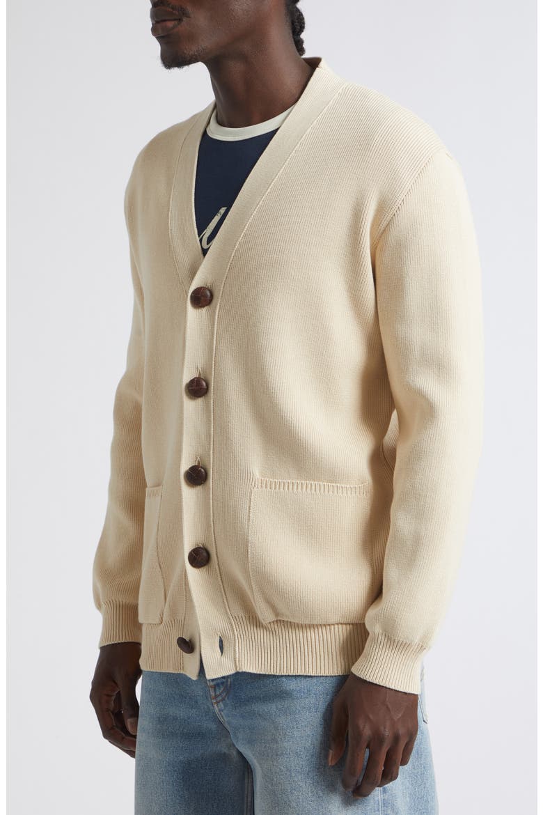 Golden Cotton Blend Cardigan, Alternate, color, TRAVERTINE