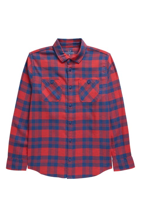 Kids' Island Twill Plaid Button-Up Shirt (Toddler, Little Kid & Big Kid)