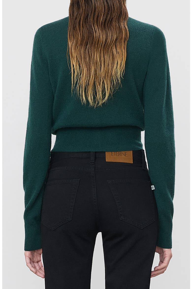 Reese Cashmere Blend Cardigan, Alternate, color, FOREST