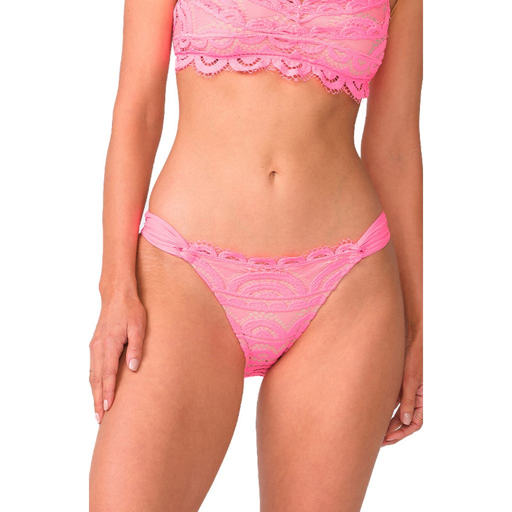 Pq Swim Lace Fanned Bikini Bottom In Tulip