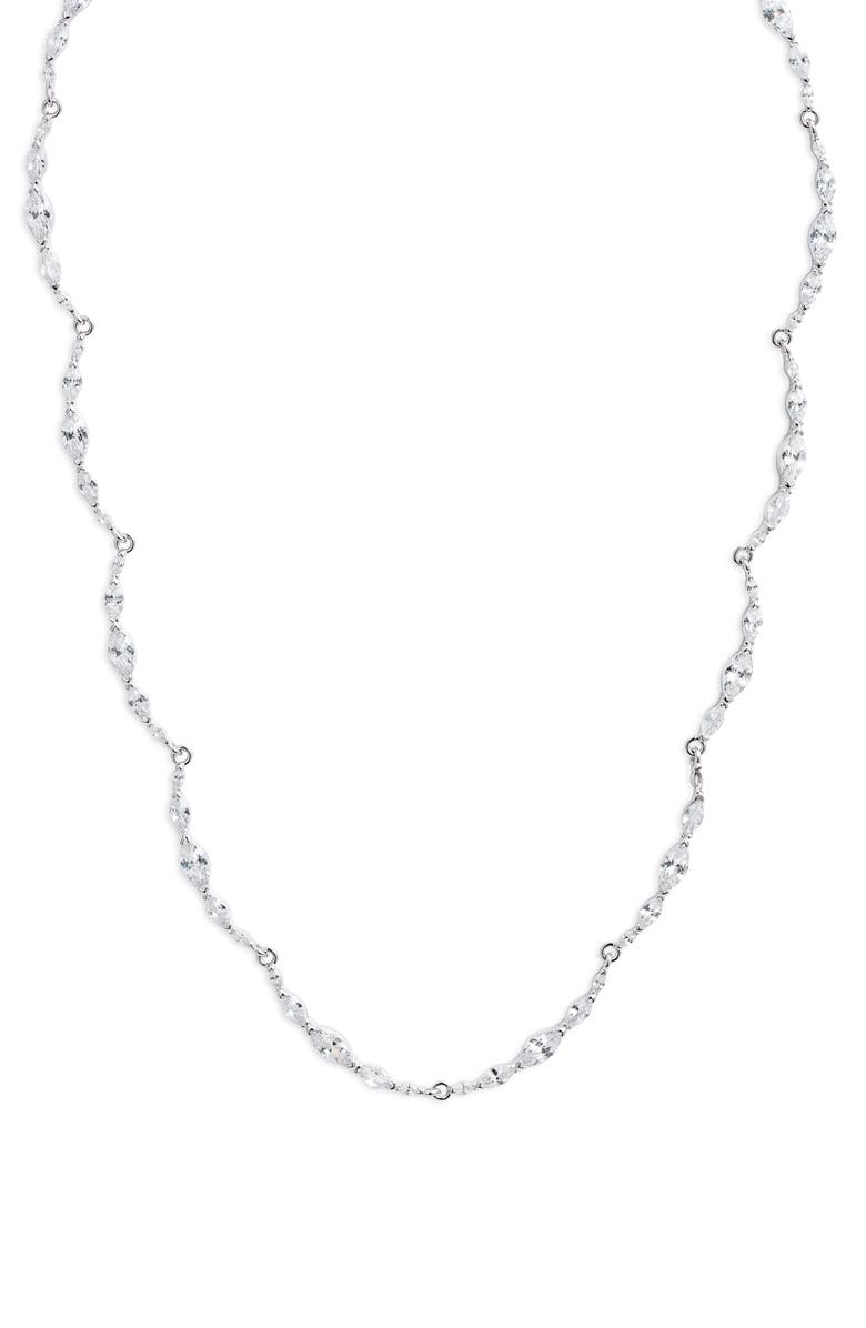 Nordstrom Dainty Cubic Zirconia Collar Necklace, Main, color, Clear- Silver