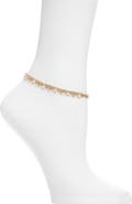 NORDSTROM RACK Double Layer CZ & Faux Pearl Anklet