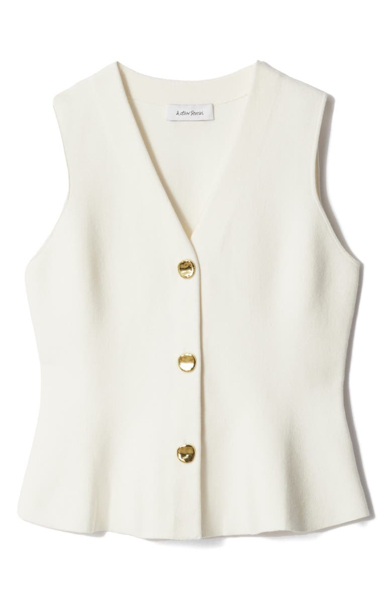 & Other Stories Peplum Knit Vest, Alternate, color, White Dusty Light