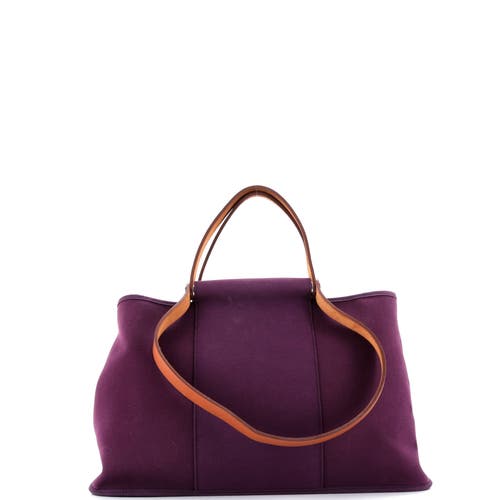 Pre-owned Hermes Hermes Cabag Elan Toile And Leather 39 In Purple