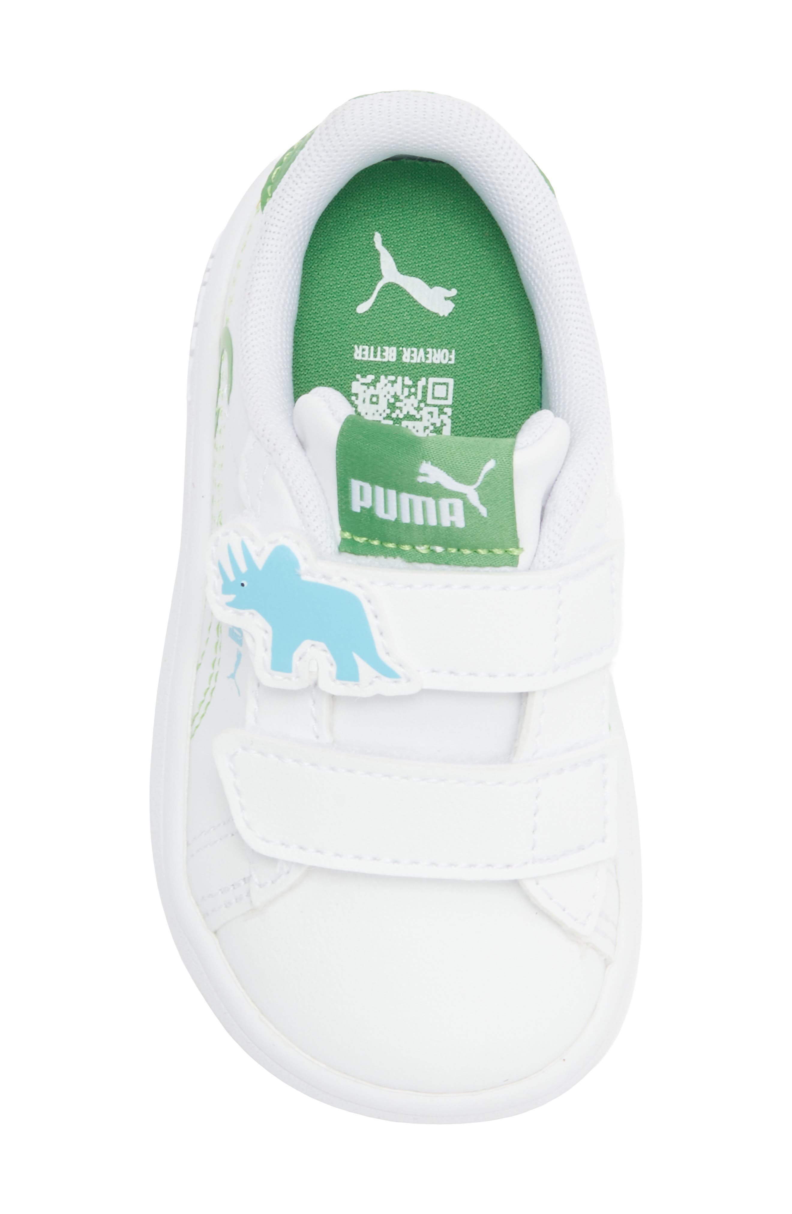 PUMA Kids' Smash 3.0 Dino Sneakers, Alternate, color, Puma White/ Green Fruit/ Blue