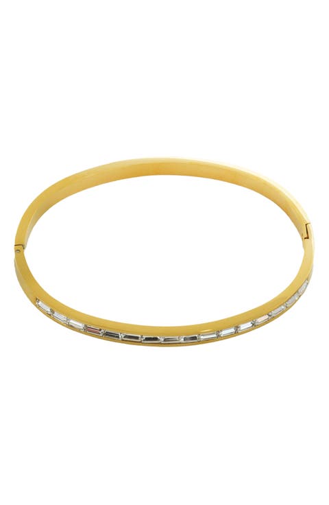 Baguette Crystal Skinny Hinged Bracelet