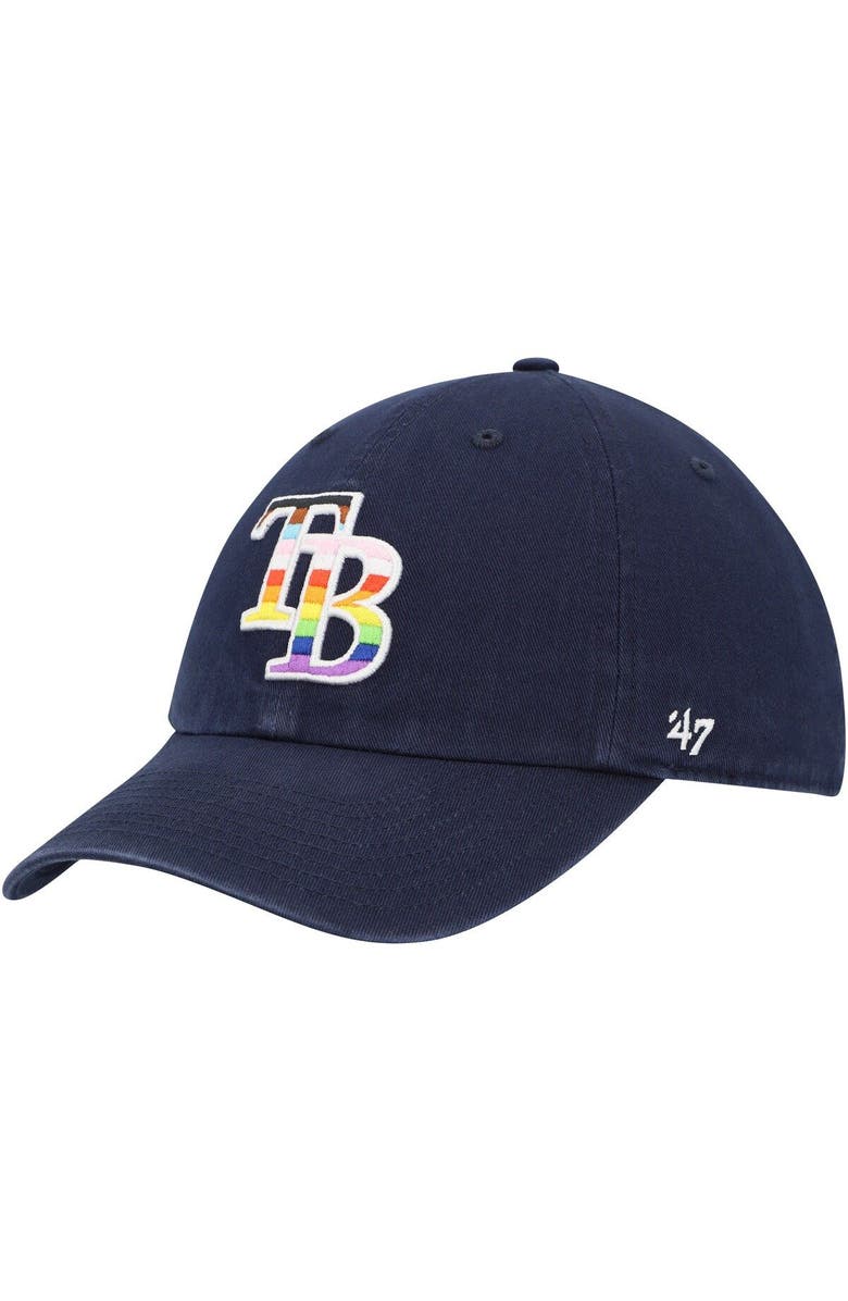 '47 Men's '47 Navy Tampa Bay Rays Team Pride Clean Up Adjustable Hat, Main, color, Navy