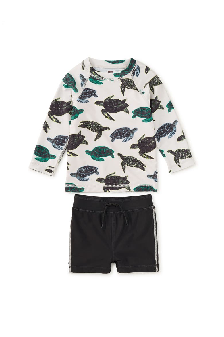 Rash Guard Baby Swim Set, Main, color, Pop Turtles