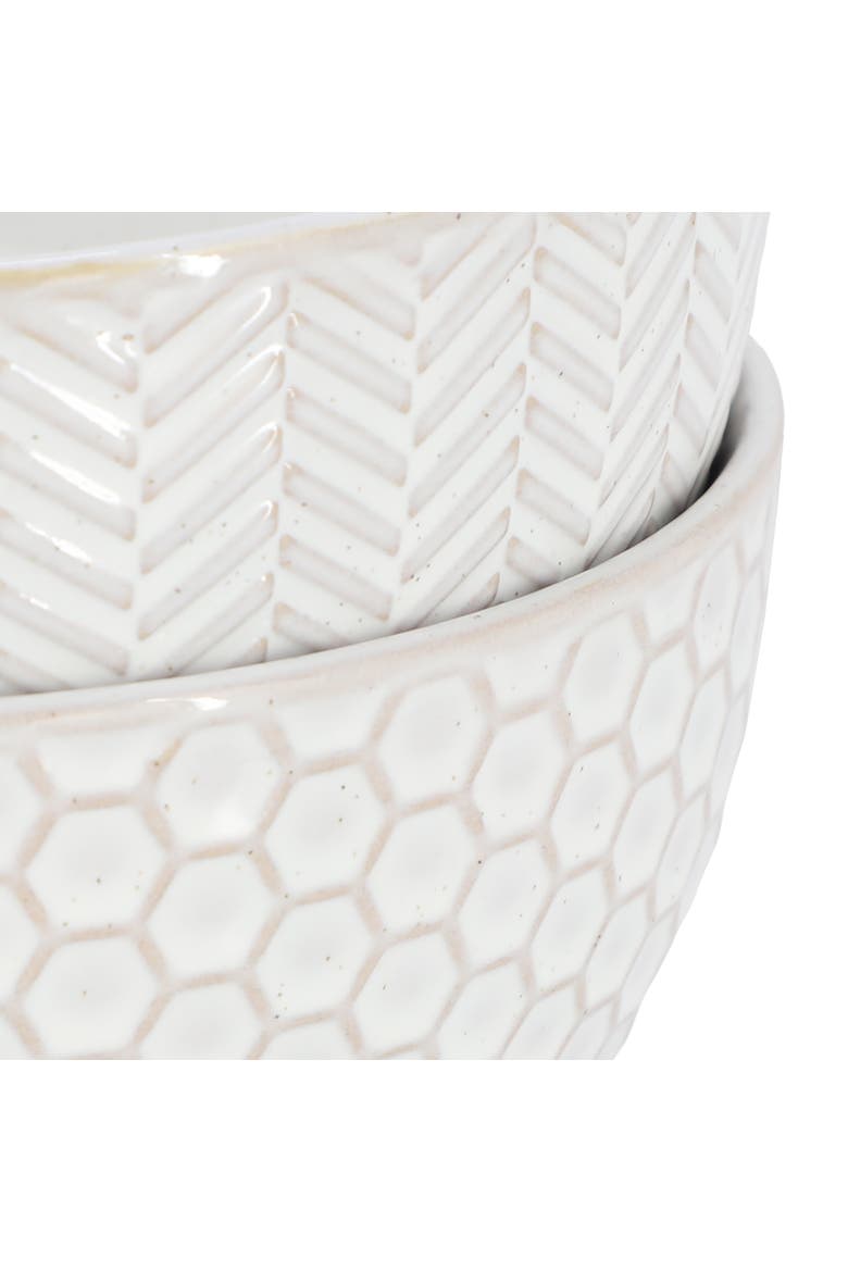 Earlhart 2 Piece 6 Inch Ribbed Stoneware Cereal Bowl Set, Alternate, color, White