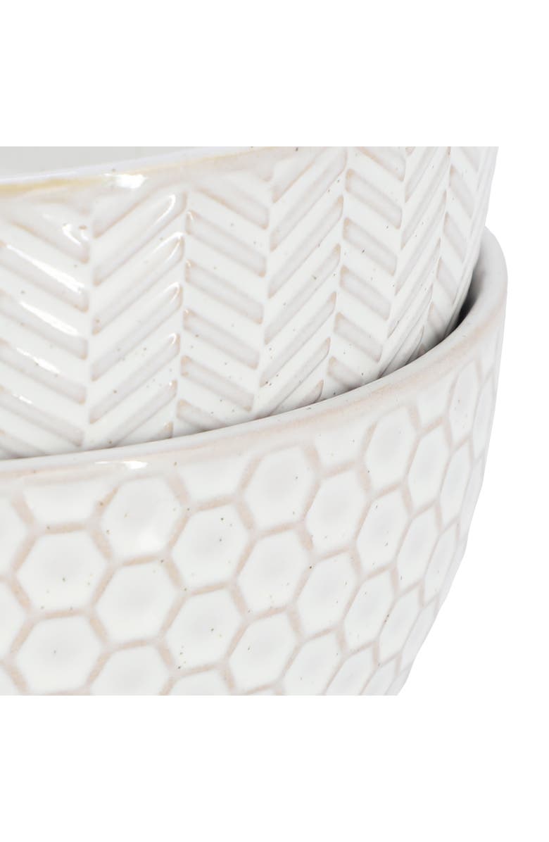Gibson Elite Earlhart 2 Piece 6 Inch Ribbed Stoneware Cereal Bowl Set, Alternate, color, White
