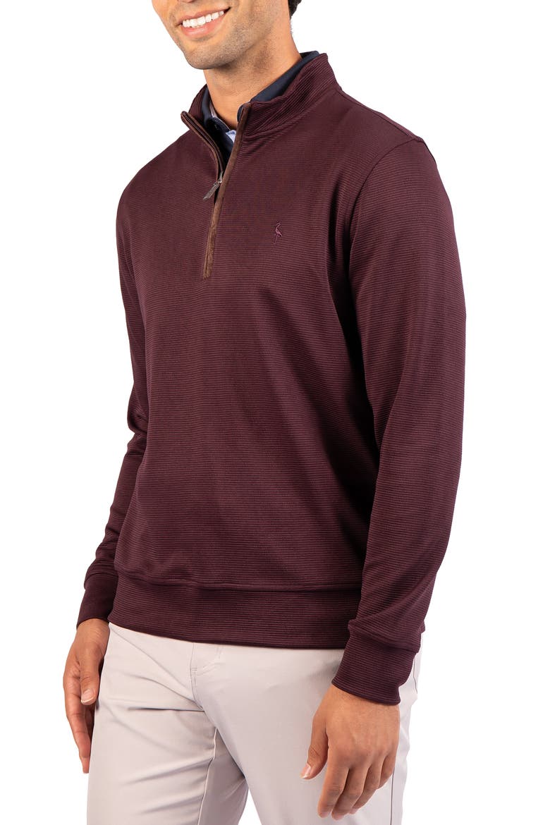 Ottoman Rib Quarter Zip Sweater, Alternate, color, BURGUNDY