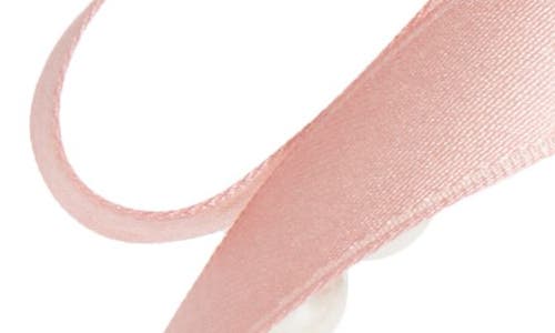 Cara Kids' Satin Bow & Faux Pearl Headband In Pink